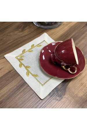 Kaffee-Präsentationsserviette – Taç Gold – 6 Stück OYA-K-6517 - 5