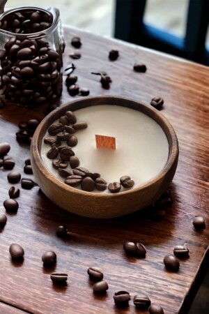 Kaffeebohnen, vegane Sojawachs-Kaffeeessenzkerze, paraffinfreie Kerze - 5