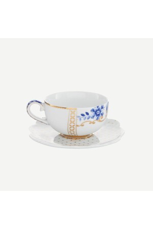 Kaffeetasse aus Porzellan, Königsblau, Weiß, 125 ml, 51004036 - Pip Studio