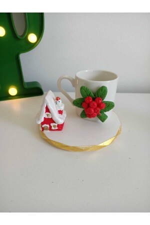 Kaffeetasse zum Thema Neujahr, Weihnachtsgeschenk, dekorative Präsentation, Modell 653189 - 4