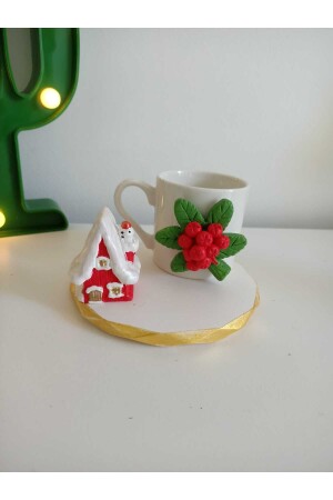 Kaffeetasse zum Thema Neujahr, Weihnachtsgeschenk, dekorative Präsentation, Modell 653189 - 5