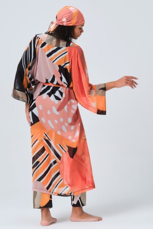 Kaftan - Kimono - Pareo - Tesettür Pareo'su Krep Kumaş - Üzeri 7030-ES - 6