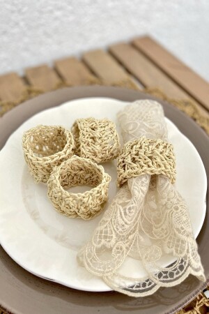 MNZ- الورق الخيط الخاتم الخاتم الخاتم الخاتم الخاتم الخاتم مجموعة من 4 - Meran