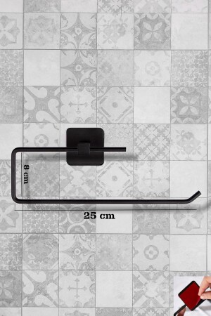 حامل منشفة من ورق MNZ - حامل منشفة - تصميم ملصق - معلق حمام - حامل منشفة ملصق / أسود - Vipgross