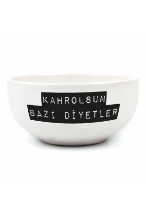 Kahrolsun Bazı Diyetler Krem Seramik Kase - Hediye Seramik Kase KAS099 - 1