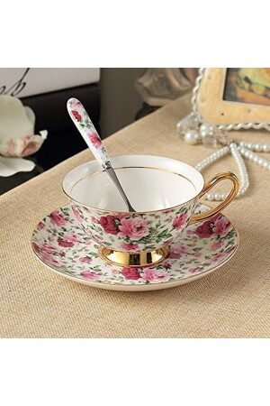 Kahve çay seti porselen- Premium Bone China Porezllan 19-parçalı kahve servisi - 2