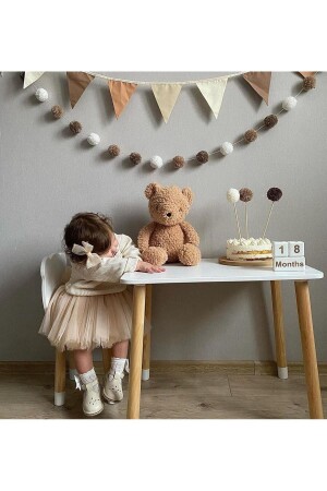 Kahve Tonlar Retro Sıralı Ponpon Süs Parti Süsü 1.kalite 2 Mt - Partifabrik