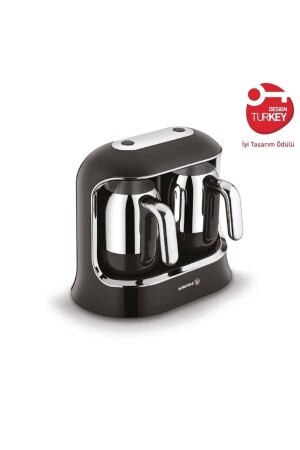 MNZ-Kahvekolik Twin Black/chrome Automatic Coffee Machine (آلة قهوة تلقائية سوداء/كرومية) - Korkmaz