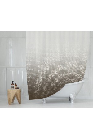Kahverengi Banyo Perdesi Duş Perdesi Su Geçirmez Banyo Perdeleri Polyester Kumaş Duş Perde 180x200cm 3636 Matrix - 1