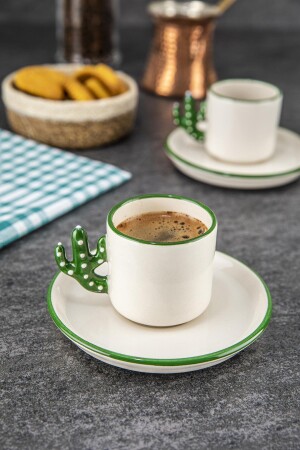 Kaktüs El Yapımı 110 Ml Türk Kahvesi, Espresso Fincanı 2 Adet, Hediyelik 2 Li Fincan KAKTÜSPK - 3