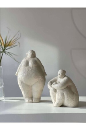 مـنـز - المنزلي أزياء مزدوجة الرمادية السيدة السمينة النحت السكندنافية - Kaktüsbutik