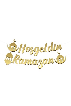 Kaligrafi Banner Hoş Geldin Ramazan Altın Hoşgeldin Ramazan - 1