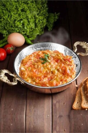 Kalın Bakır Menemen Mıhlama Tavası Yumurta Sahanı Kalın 18cm grbkrshn107 - 1