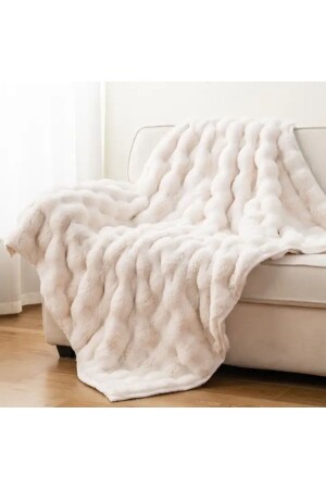 Kalın Tavşan Peluş Tv Battaniye Tek Kişilik ( 1adet ) Ölçüm 130 *155 Çok Yumuşak 1 Kalite - Baladi Home