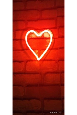 Kalp Neon Led Gece Lambası Dekoratif Tasarım Hediyelik Aşk Kırmızı Renk 1125834 - 3