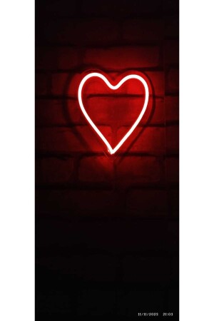 Kalp Neon Led Gece Lambası Dekoratif Tasarım Hediyelik Aşk Kırmızı Renk 1125834 - 5