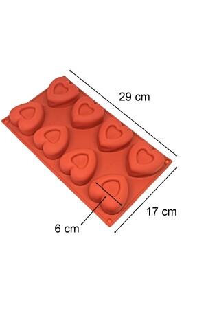Kalp Şeklinde Ortası Oyuk Kalpli Silikon Kek Kalıbı HCDRM0192 - 6