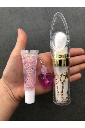 Kalpli Dudak Parlatıcısı Ve Vücut Simi Seti Lip Gloss Lip Balm Lip Oil Shiny - Zetmoda