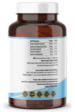 Kalsiyum Magnezyum Taurat Çinko 120 Tablet Vitamin D & K 503962207 - 5