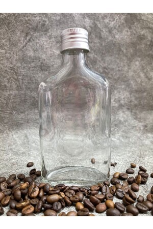 Kaltbrühflasche, graue Metallkappe, transparente Glasflasche – 6 Stück BNM002 - 2