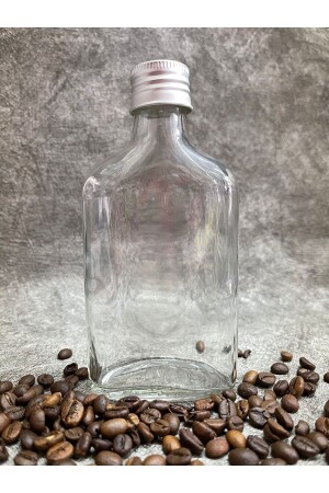 Kaltbrühflasche, graue Metallkappe, transparente Glasflasche – 6 Stück BNM002 - 1