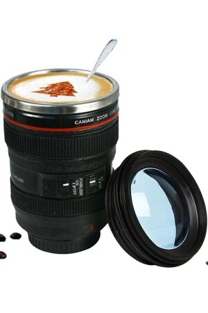 Kamera Lens Lensi Objektif Görünümlü Çay Kahve Bitki Çayı Vb. Termos Kupa Bardak 300 Ml SFAAKLLOGCKBCVTKB - 4