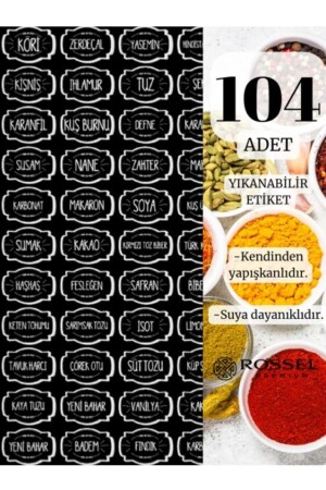 Kapağı Kendinden Kaşıklı 300ml 12'li Akrilik Baharatlık Seti Etiketli AS-003-KK12 - 5