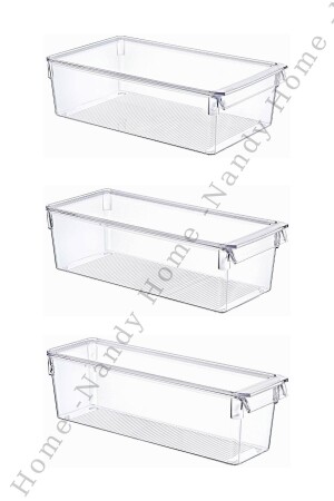 Kapaklı 9'lu Set Tall Clear Buzdolabı & Dolap Içi Düzenleyici Organizer NDY-EP-TLLK9SET - 3