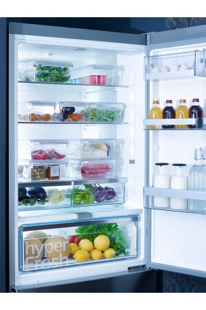 Kapaklı Buzdolabı Içi Organizer Dolap Içi Düzenleyici Raf 360*150*100 Mm Şeffaf M-E27-20-16K - 5