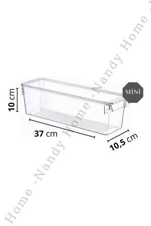 Kapaklı Mini Tall Clear Buzdolabı & Dolap İçi Düzenleyici Organizer - 3 Adet NDY-EP-615 - 7