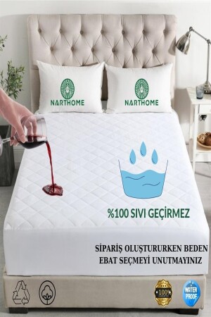 Kapitone Fitted %100 Sıvı Geçirmez Pamuk Alez Yatak Koruyucu Yatak Alezi (9 Ebat) Kfsg KFSGB - Nart Home