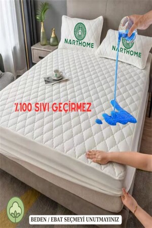 Kapitone Fitted %100 Su Sıvı Geçirmez Pamuk Alez Yatak Koruyucu Kapitoneli Yatak Alezi 9 Ebat - Nart Home