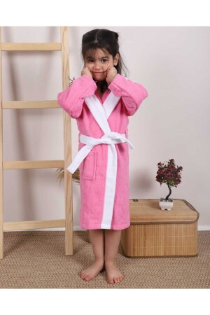 Kapşonlu Kız Çocuk Bornozu - Lavin