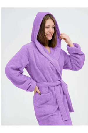 Kapşonlu Ultra Büyük Beden Bornoz - Nihaltekstil