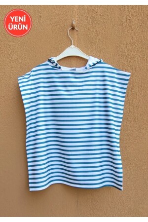 Kapuzen-Poncho aus weichem Bambus für Mädchen, Jungen, Strand, Meer, Pool, gestreift/ölgrün - Pamuk Hanim