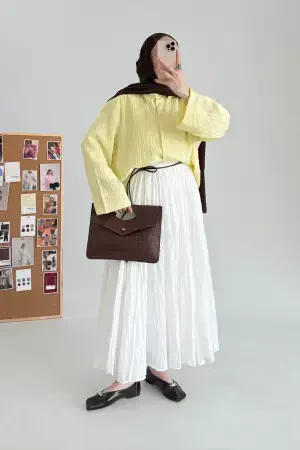 Kapsül Dokulu Gömlek Sarı - Nuuwears