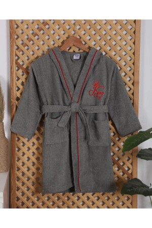 Kapüşonlü Erkek Çocuk Bornozu - Lavin