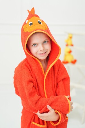 Kapüşonlu Kız Erkek Çocuk Bornozu Pamuklu Dragon TKSMDJR100 - TEKSMODA