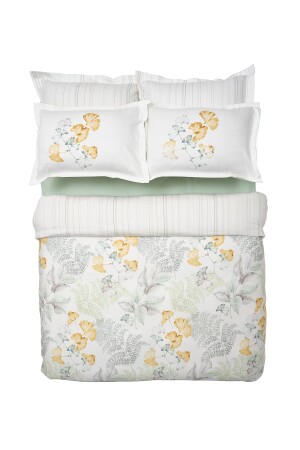 Karaca Home Vial Green Doppelbett-Bettbezug-Set aus 100 % Baumwollsatin 200. 21. 01. 0600 - 9