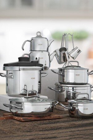 Karat Neptune 18-teiliges Mitgiftset aus Stahl – Silber 017160/1 - ACAR