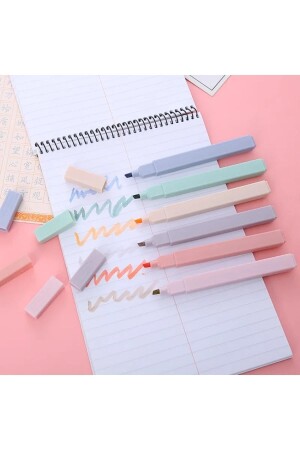 Kare fosforlu kalem seti 6 lı pastel - 1