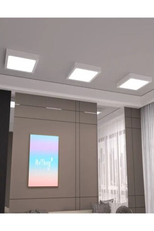 Kare Tavana Sıfır Led Plofenyer Avize Armatür Banyo Tuvalet Balkon Led Glop Armatürü Beyaz Işık - 3