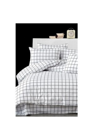 Kariertes Bettbezug-Set für Einzelbett KARELİNEVRESİM - 6