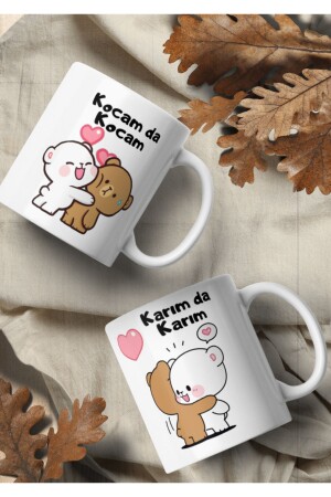 Karımda Karım- Kocamda Kocam Yazılı Çift Bardak Kupa Cup Mug - 1