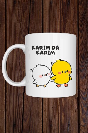 Karımda Karım Kocamda Kocam Yazılı Çift Bardak Kupa - 3