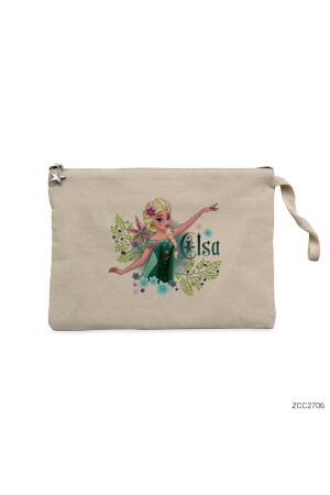 Karlar Ülkesi Elsa Krem Clutch Astarlı Cüzdan / El Çantası - 1