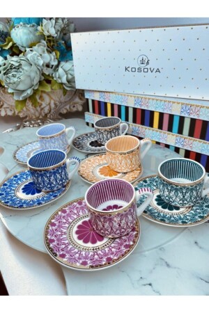 Karma Bone China Lüx Porselen 6'lı Kahve Fincan Takımı TYC00249949648 - 1