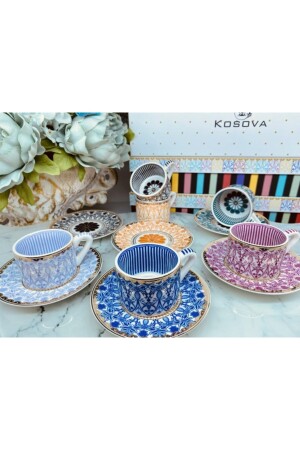 Karma Bone China Lüx Porselen 6'lı Kahve Fincan Takımı TYC00249949648 - 5