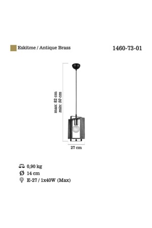 Karo Eskitme Siyah Tekli Avize 1460-01 - 3