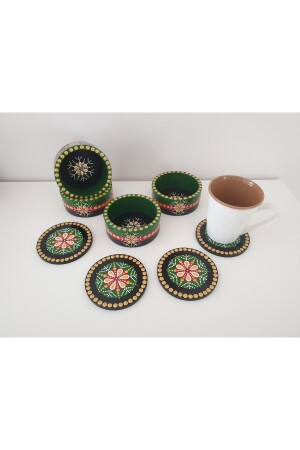 MNZ-Snowflake 4-piece Snack Bowl and Coasters/8pcs صوفي صوفي صوفي خضراء/كارتانيسي311222 - Sobecraft